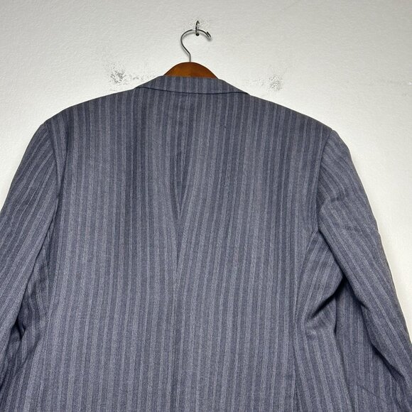Apollo King Grey Blazer Coat Jacket Vest 2 Piece Suit Men Formal 42L Pinstripe - Picture 16 of 16